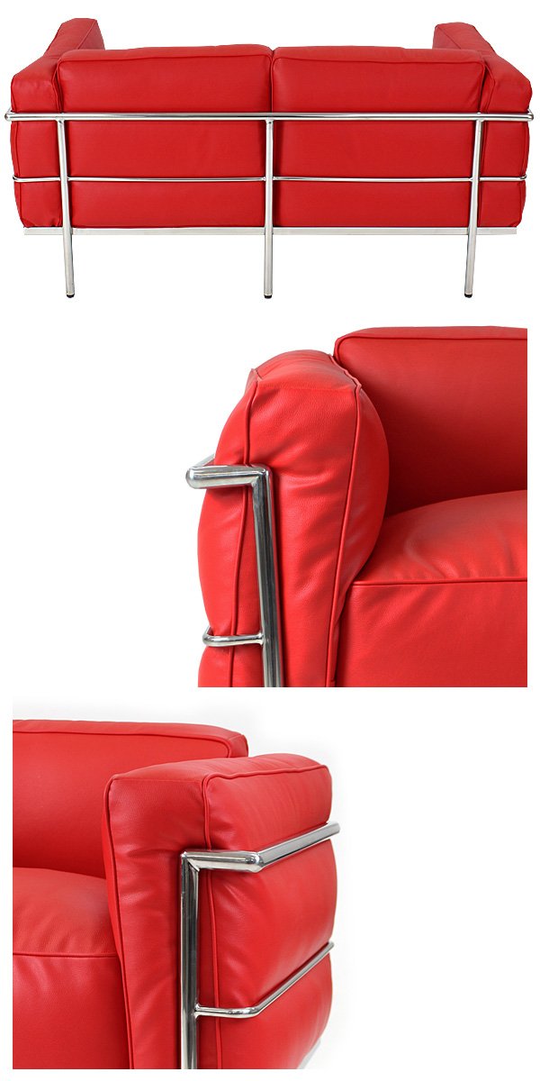 ルコルビュジエ 2P 2人掛け ソファ LC3 リプロダクト本革 ソファー 2人掛け 2人用ソファ 幅130 ル・コルビジェ リプロダクト